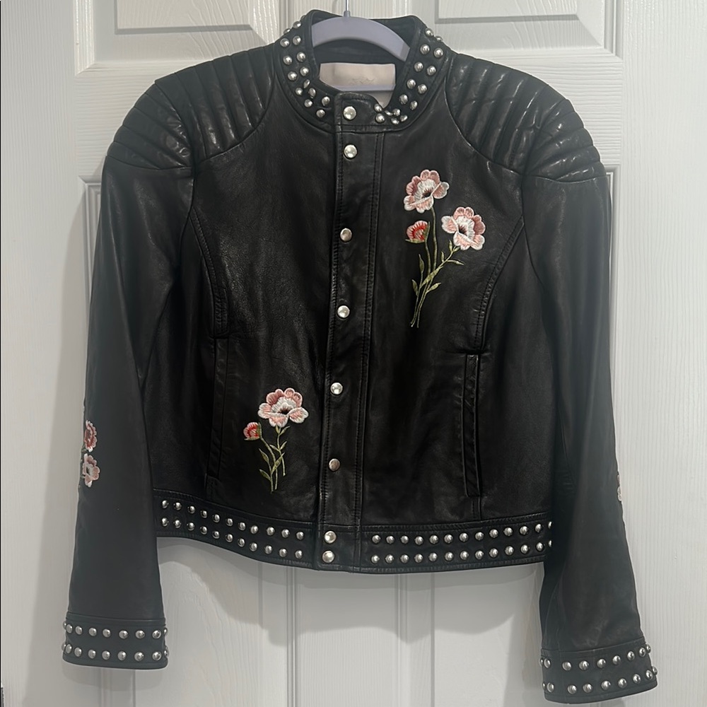 Cinq a Sept Black Leather jacket